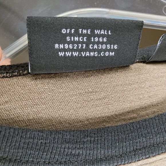 VANS Raglan Baseball Shirt Large Mens Long-Sleeve, Crew Neck, Brown & Dark Gray - Picture 5 of 6